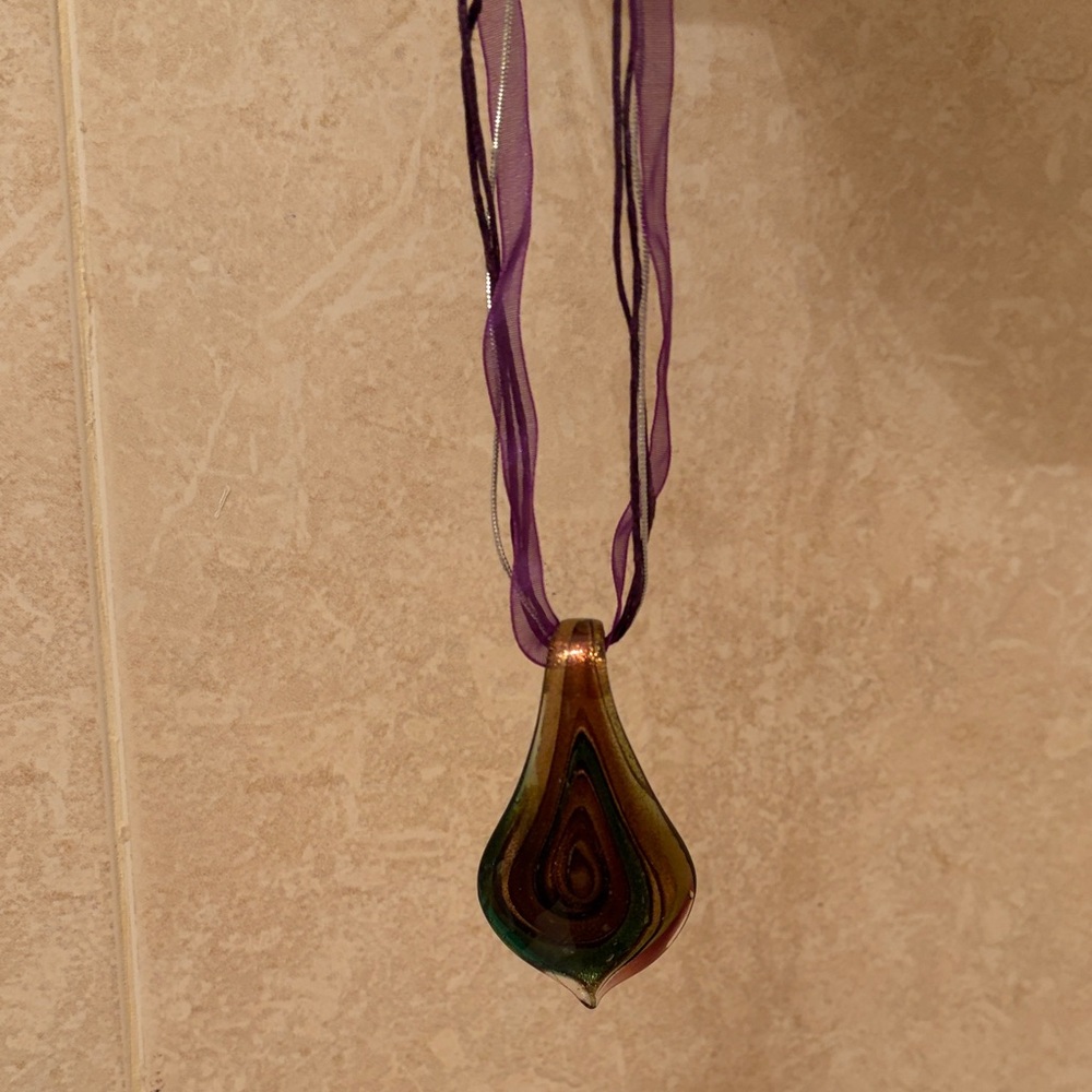 Elegant Multicolor Teardrop Pendant Necklace